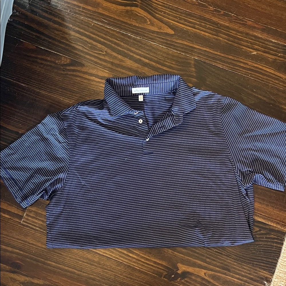 Peter Millar Navy Striped Polo Shirt